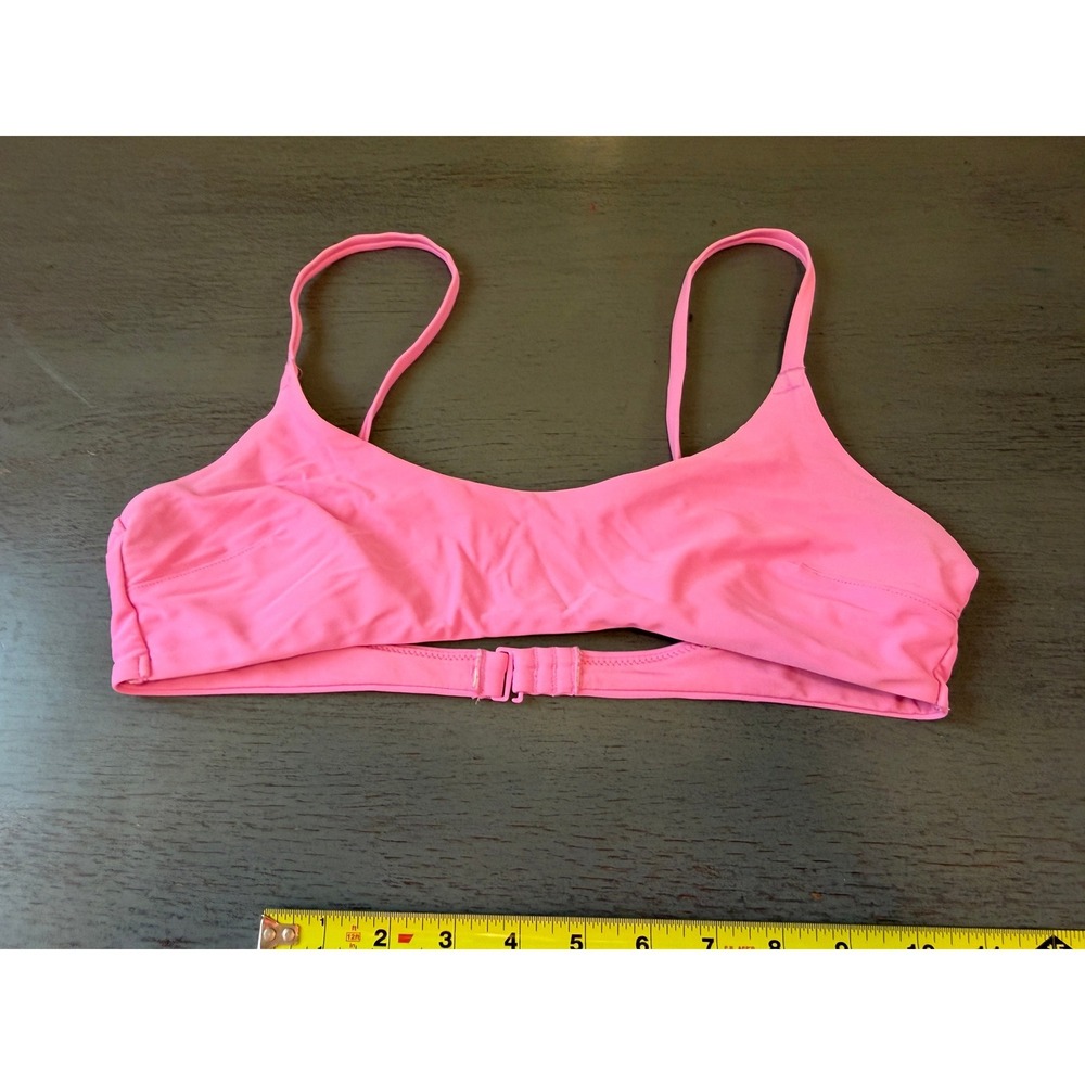 Aerie Scoop Bikini Top Pink Adjustable Straps Hook Closure Medium